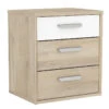 Demeyere Table De Chevet 3 Tiroirs Naturel Et Blanc Santorini -Havre de Paix table de chevet 3 tiroirs naturel et blanc santorini