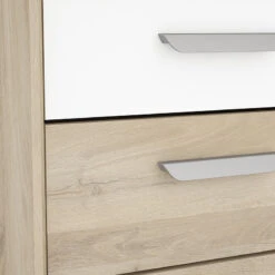 Demeyere Table De Chevet 3 Tiroirs Naturel Et Blanc Santorini -Havre de Paix table de chevet 3 tiroirs naturel et blanc santorini 2