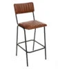Tabouret De Bar En Cuir Marron Dario Atmosphera -Havre de Paix tabouret bar cuir marron dario atmosphera