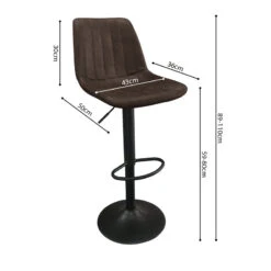 Tabouret De Bar Barcelona PU Brun Foncé -Havre de Paix tabouret de bar barcelona pu brun fonce 3