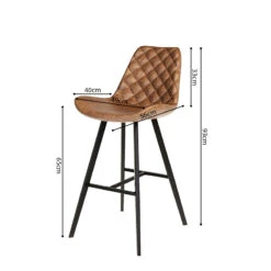 Tabouret De Bar Bas Alicante PU Cognac -Havre de Paix tabouret de bar bas alicante pu cognac 3