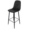 Tabouret De Bar En Velours Noir Pieds Métal Inoui -Havre de Paix tabouret de bar en velours noir pieds metal inoui