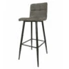 Tabouret De Bar Gris Pieds Métal Noir -Havre de Paix tabouret de bar gris pieds metal noir