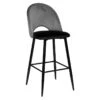 Tabouret De Bar Kara Velours Gris Atmosphera -Havre de Paix tabouret de bar kara velours gris atmosphera