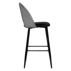 Tabouret De Bar Kara Velours Gris Atmosphera -Havre de Paix tabouret de bar kara velours gris atmosphera 1 3