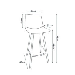 Tabouret De Bar Ozan PU Gris -Havre de Paix tabouret de bar ozan pu gris 2