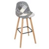 Tabouret De Bar Patchwork Gris Pieds Bois 2 Tabouret De Bar Patchwork Gris Pieds Bois -Havre de Paix tabouret de bar patchwork gris pieds bois