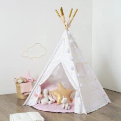 Tipi Décoratif 160 Cm Pour Enfant Blanc Atmosphera -Havre de Paix tipi 5 pieds decoratif pour enfant blanc atmosphera 1 5