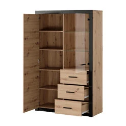 Vitrine 2 Portes Naturel Et Noir Brussel -Havre de Paix vitrine 2 portes naturel et noir bruges 2