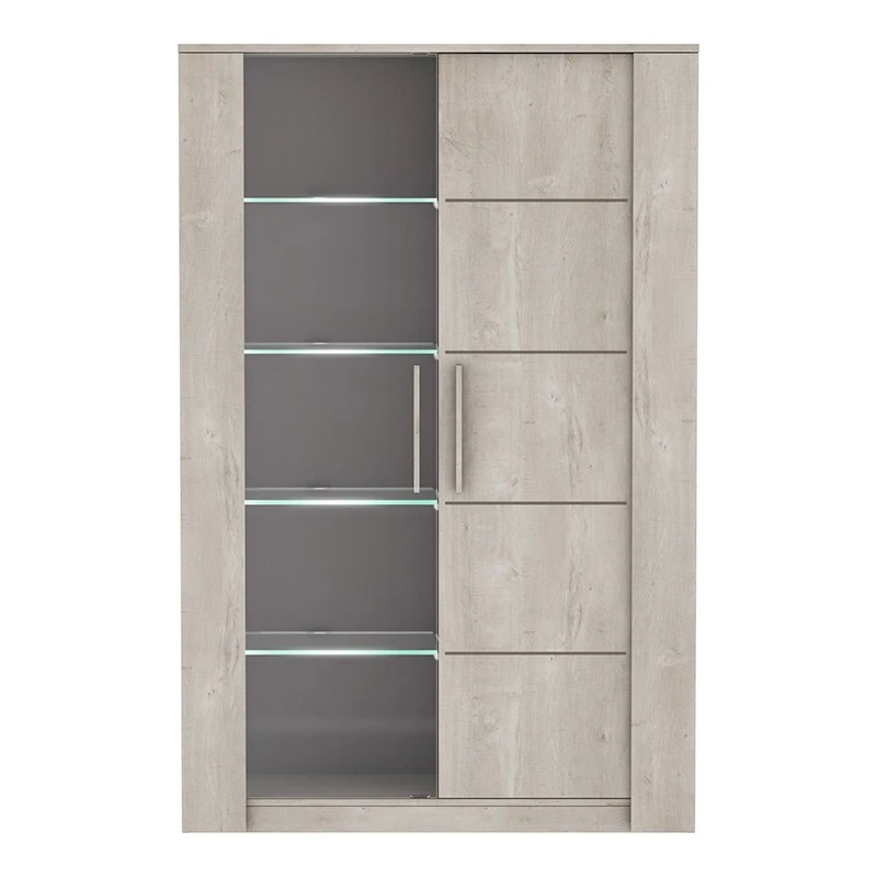 Demeyere Vitrine LED 2 Portes CANNES Chêne Champagne/béton Clair 5 Demeyere Vitrine LED 2 Portes CANNES Chêne Champagne/béton Clair – Image 3