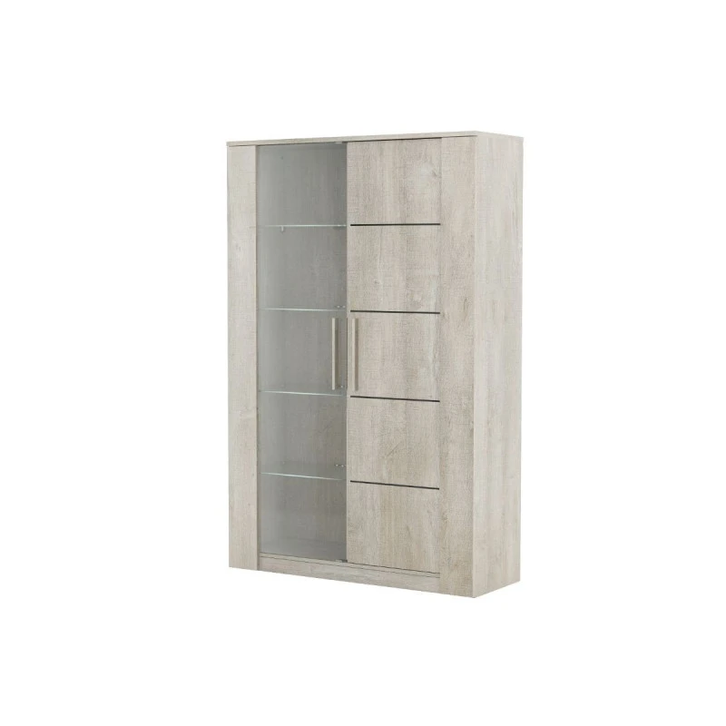 Demeyere Vitrine LED 2 Portes CANNES Chêne Champagne/béton Clair 7 Demeyere Vitrine LED 2 Portes CANNES Chêne Champagne/béton Clair – Image 5