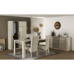 Demeyere Vitrine LED 2 Portes CANNES Chêne Champagne/béton Clair 14 Demeyere Vitrine LED 2 Portes CANNES Chêne Champagne/béton Clair -Havre de Paix vitrine led 2 portes cannes chene champagne beton clair 5